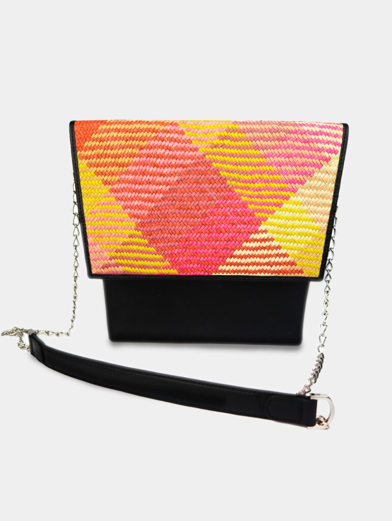 Malta black square handbag, durable handmade design, TOA Bags.