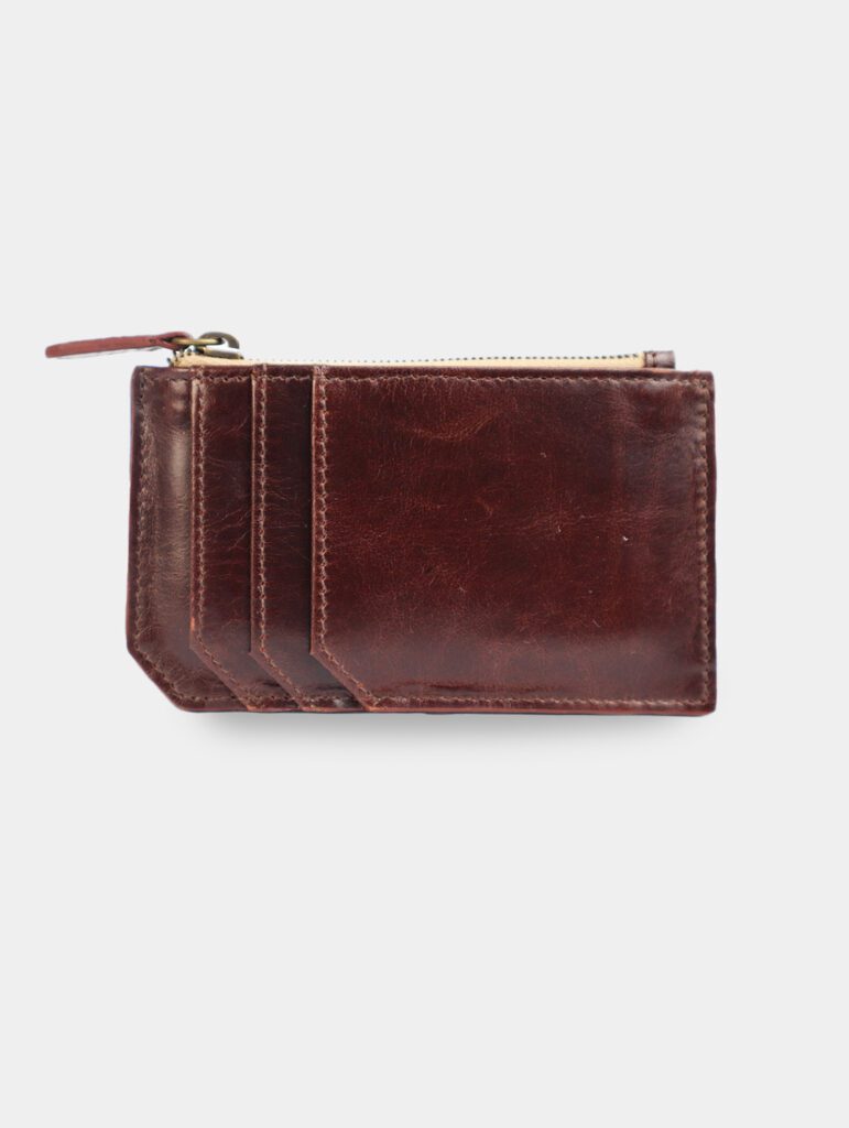 Yurak white cardholder and coin purse, handmade in leather.