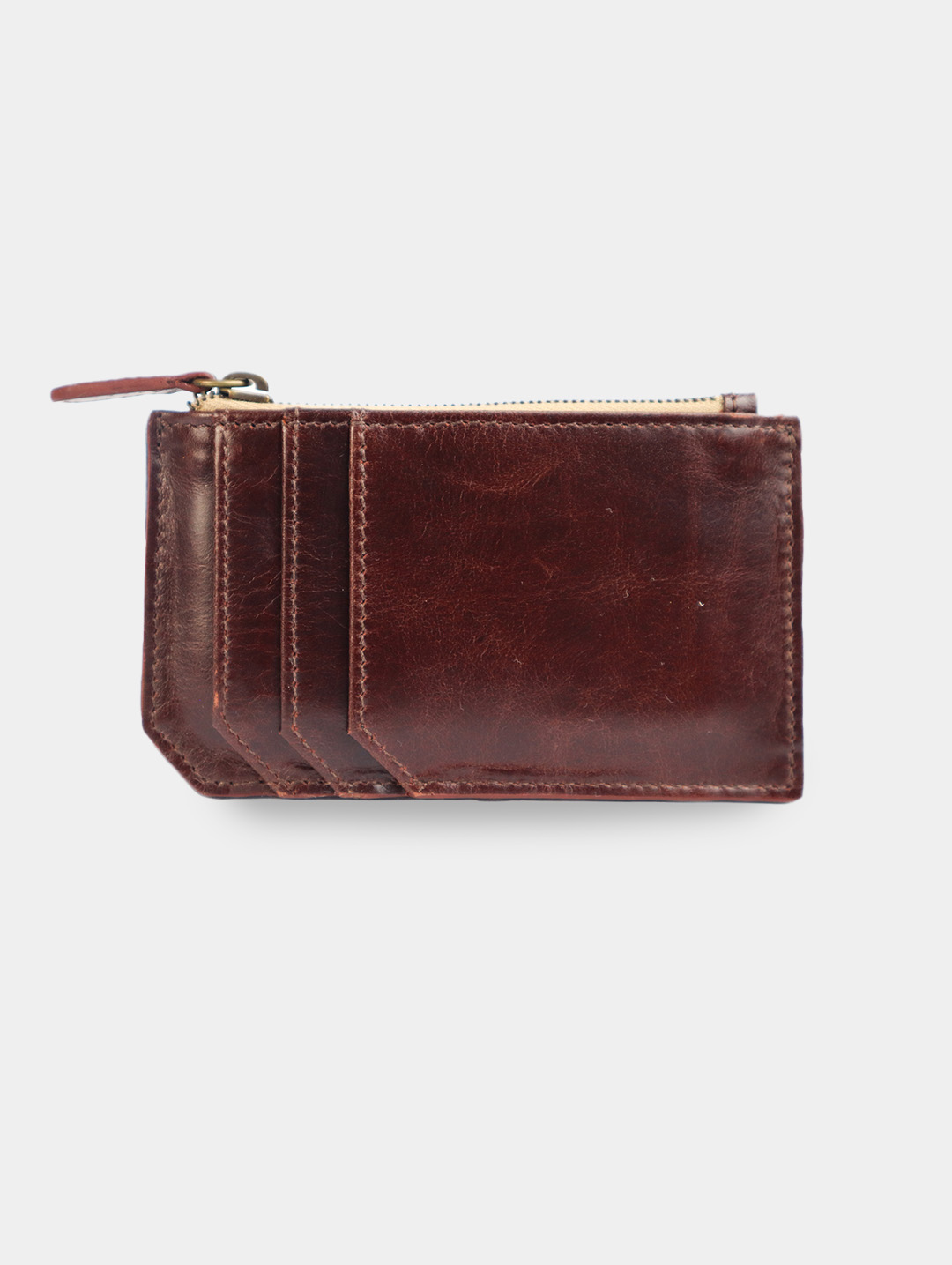 Yurak white cardholder and coin purse, handmade in leather.