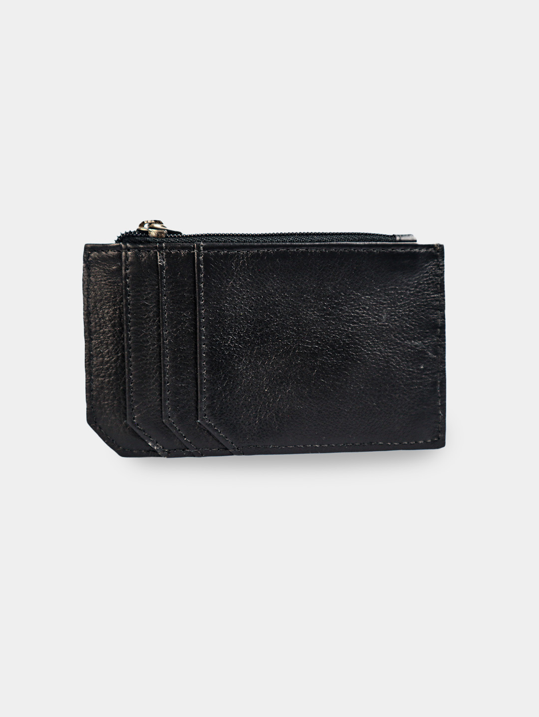 Yurak black leather cardholder and coin purse, handmade quality.